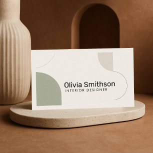 Cartes De Visite Concepteur vert minimaliste géométrique