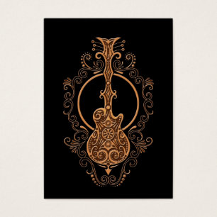 Cartes De Visite Conception Brown complexe de guitare sur le noir