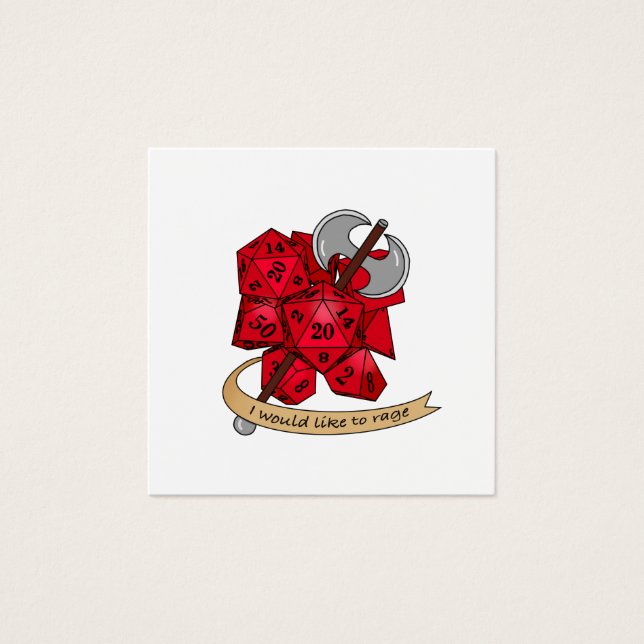 Cartes De Visite Conception de dés barbares (Devant)