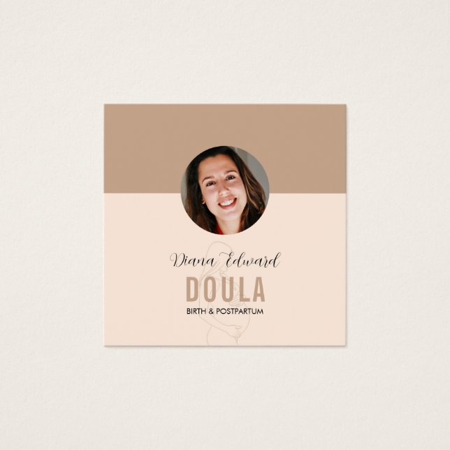 Cartes De Visite Conception de photo d'identité de doula minimalist (Devant)