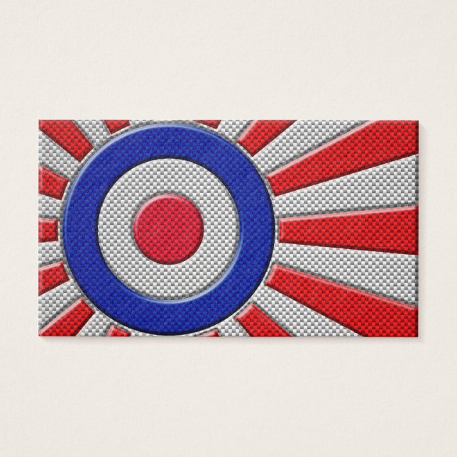 Cartes De Visite Conception de Sunburst Roundel Mod en fibre de car (Devant)
