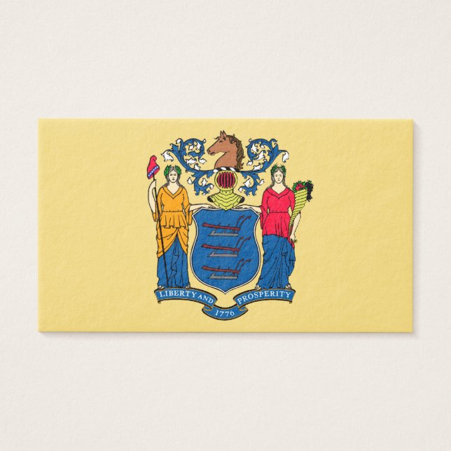 Cartes De Visite Conception du drapeau de l'État du New Jersey (Devant)