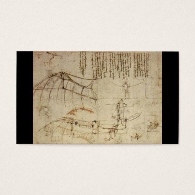 Cartes De Visite Conception d'une machine volante par Leonardo Da V (Devant)