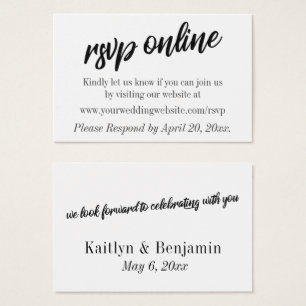 Cartes De Visite Conception minimaliste, Mariage en ligne RSVP