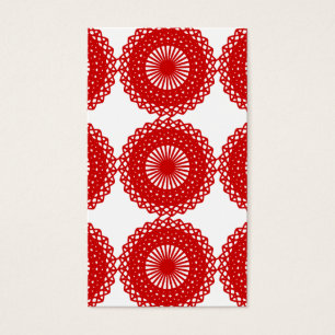 Cartes De Visite Conception rouge de motif de dentelle
