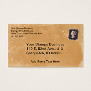 Cartes De Visite Concessionnaire Penny Black Stamp