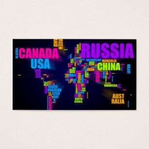 Cartes De Visite Configuration de texte du monde