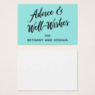 Cartes De Visite Conseils de mariage et vœux d'Aquamarine