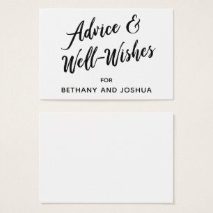 Cartes De Visite Conseils et vœux de bonheur pour un mariage noir e