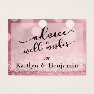 Cartes De Visite Conseils et Vœux de Rose Gold Pailleté Bokeh