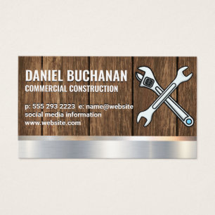 Cartes De Visite Construction   Bois   Dépouille