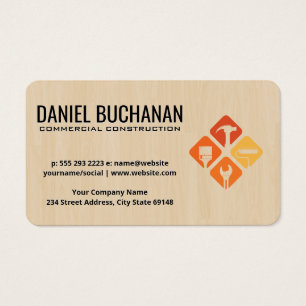 Cartes De Visite Construction Commerciale   Entrepreneur   Outils à