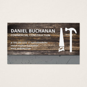 Cartes De Visite Construction   Métallique à écailles de bois