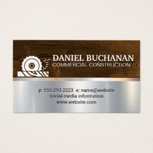 Cartes De Visite Construction   Scie circulaire métallique en bois