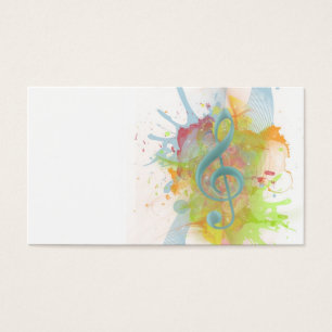 Cartes De Visite Cool coloré aquarelle éclaboussures notes de mus