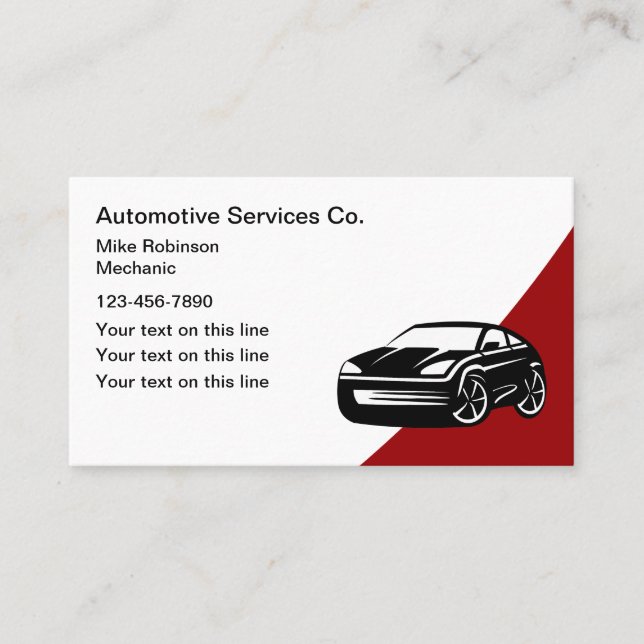 Cartes de visite cool des services automobiles (Devant)