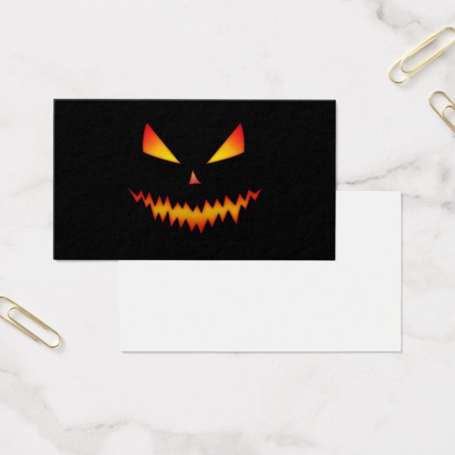 Cartes De Visite Cool et effrayant Jack O'Lantern visage Halloween (Bureau)
