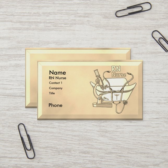 Cartes de visite Cool Infirmière RN (Devant/Arrière en situation)
