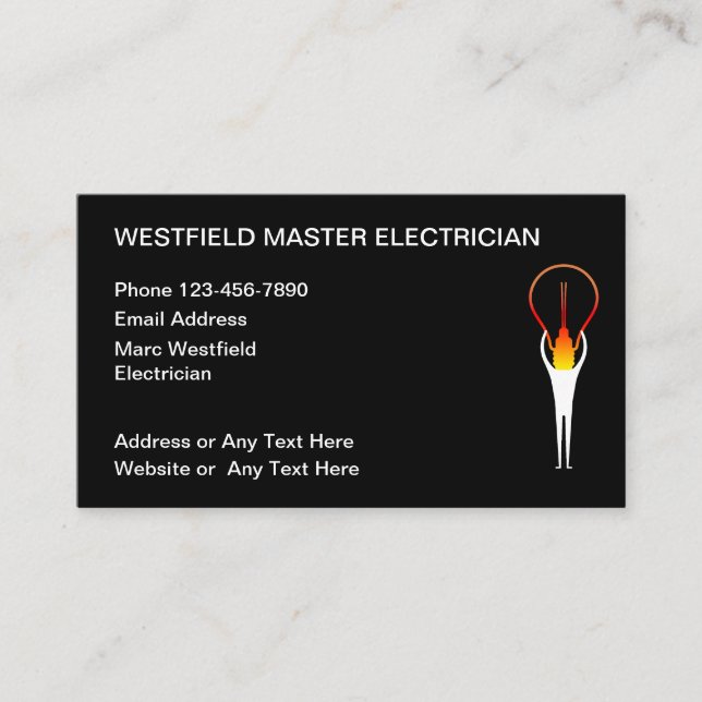 Cartes de visite Cool Master Électricien (Devant)