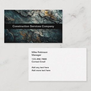 Cartes de visite Cool pour entreprise de construct
