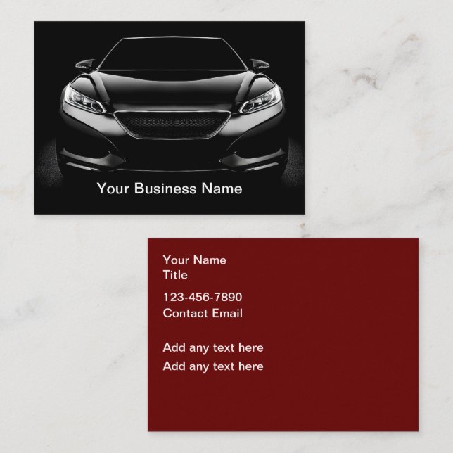 Cartes de visite cool pour l'automobile (Devant / Derrière)