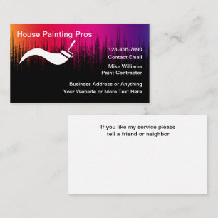 Cartes de visite cool pour peintre en bâtiment