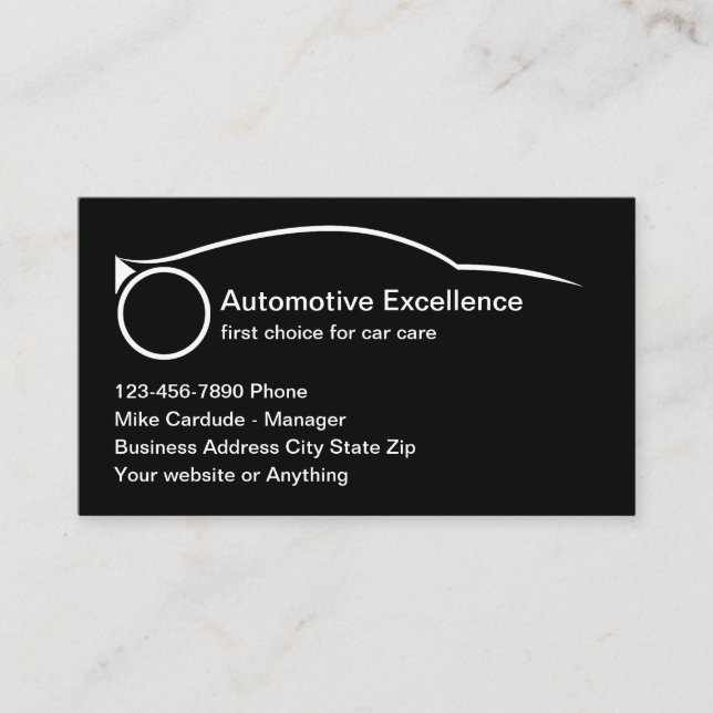 Cartes de visite cool pour services automobiles (Devant)