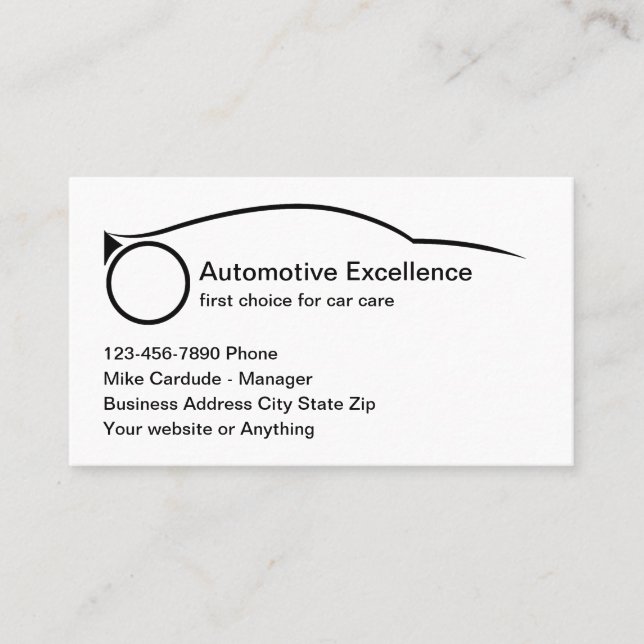 Cartes de visite cool pour services automobiles (Devant)