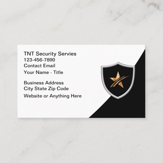 Cartes de visite Cool Services de sécurité (Devant)