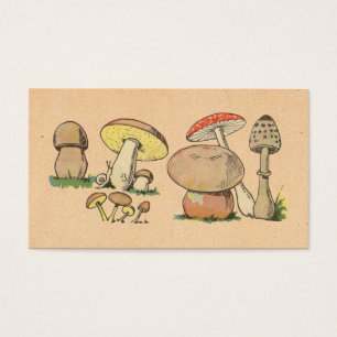 Cartes De Visite Copie vintage de champignon