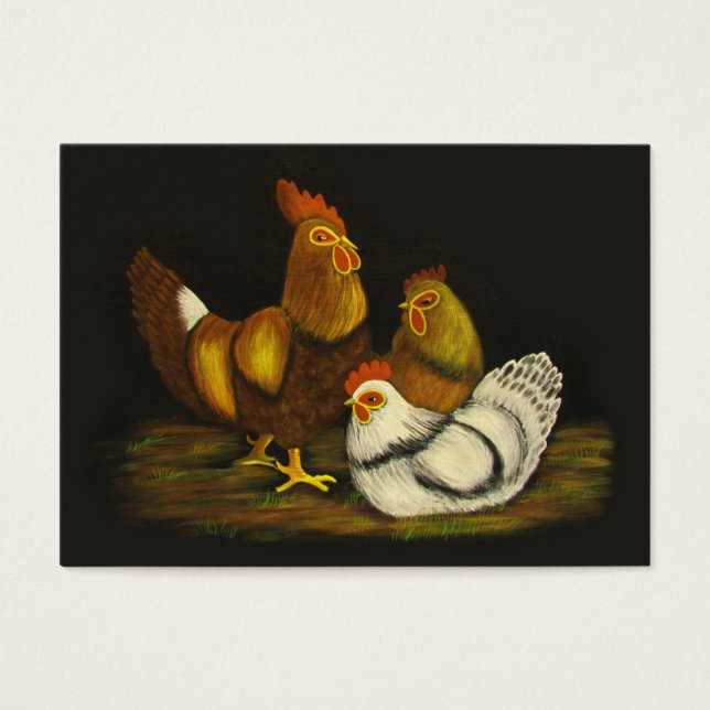 Cartes De Visite Coq et poules ~ ATC (Devant)