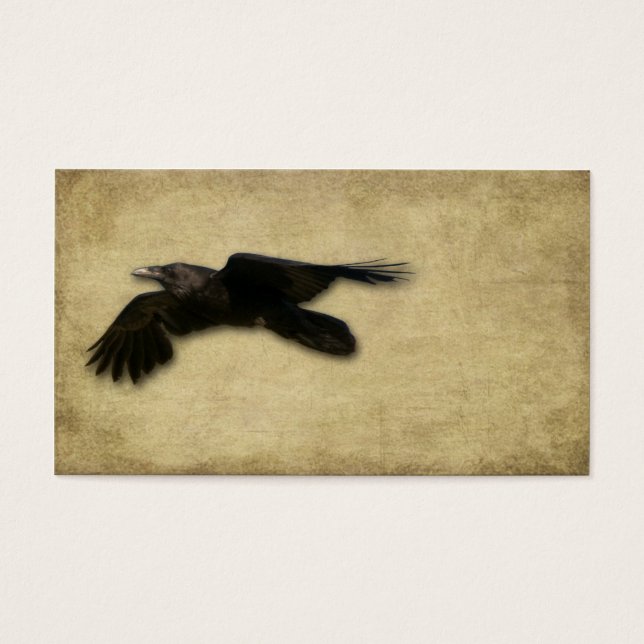Cartes De Visite Corbeau noir solitaire (Devant)