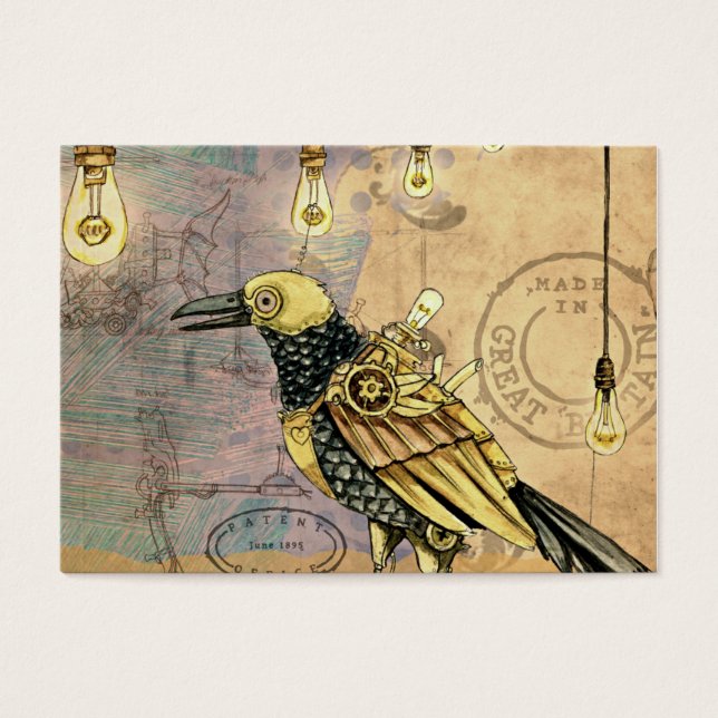 Cartes De Visite Corbeau Steampunk (Devant)