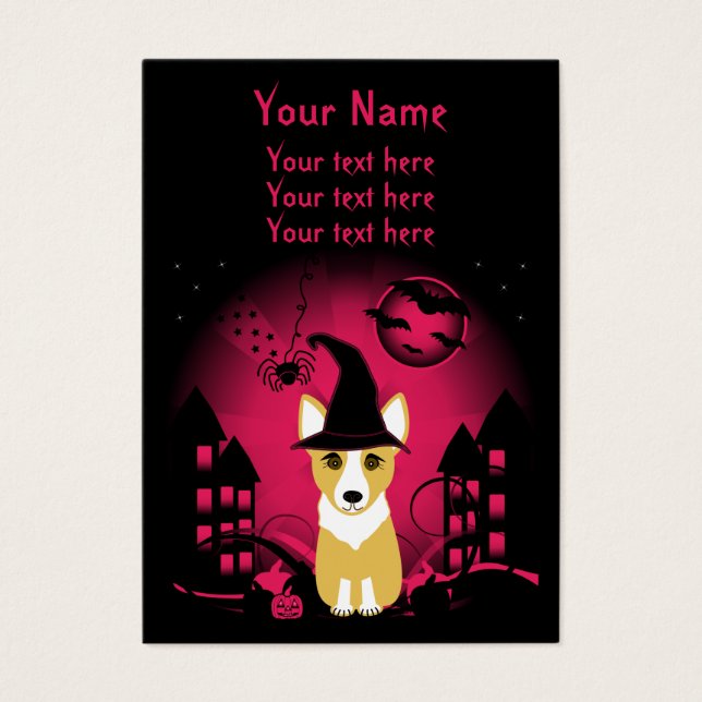 Cartes De Visite Corgi Witch (Devant)