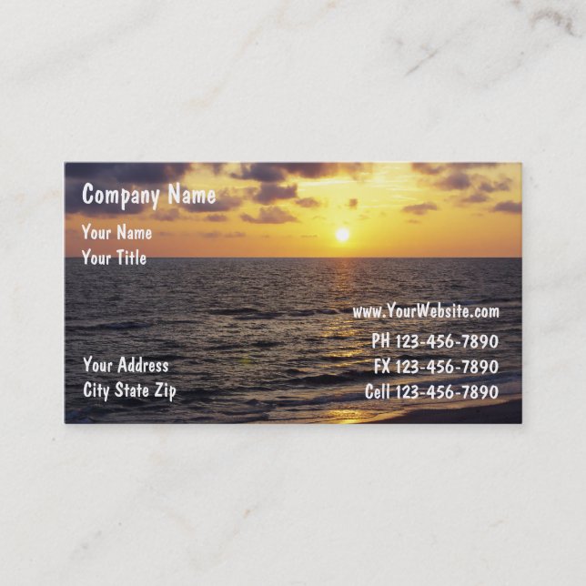 Cartes de visite Coucher de soleil (Devant)
