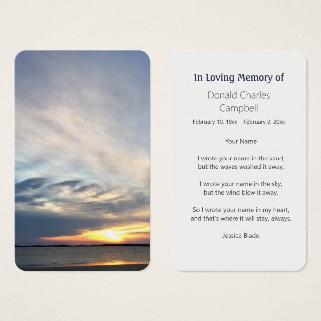 Cartes De Visite Coucher de soleil des rives du Golfe (Devant & derrière)