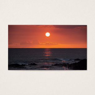 Cartes De Visite Coucher du soleil hawaïen d'océan - couchers du