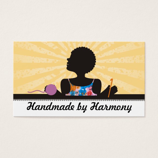 Cartes De Visite Couleur personnalisée Africain Américain fille au  (Devant)