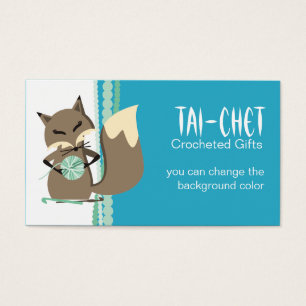 Cartes De Visite Couleur personnalisée fox crochet crochets fil éti