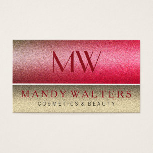Cartes De Visite Couleurs bicolores chic avec monogramme