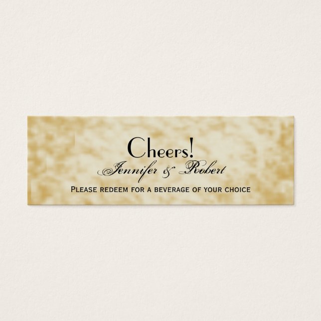 Cartes De Visite Couleurs d'automne : Billet de boisson Mariage rou (Devant)