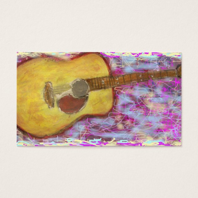 Cartes De Visite Couleurs de guitare acoustique (Devant)