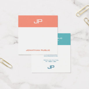 Cartes De Visite Couleurs de tendance Modèle Monogramme moderne per