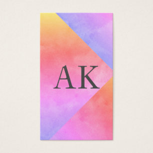 Cartes De Visite Couleurs vives Monogrammes à deux lettres