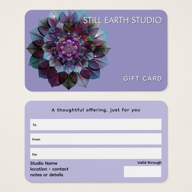 Cartes De Visite Council of Leaves | Mandala Art P&B (Devant & derrière)