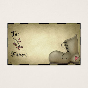 Cartes De Visite Country Boot - Tags cadeaux de vacances
