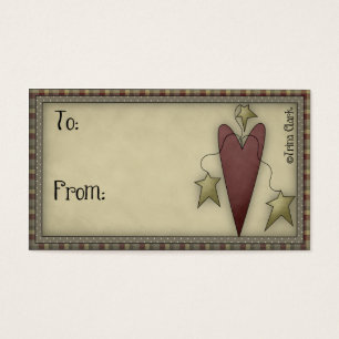 Cartes De Visite Country Prim Heart - Gift Tag