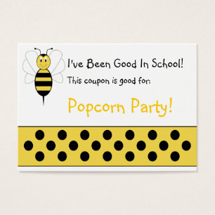 Cartes De Visite Coupon de l'école d'abeilles souriant