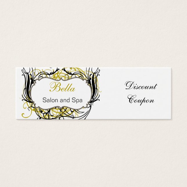 Cartes De Visite coupon de réduction Chic jaune, noir et blanc (Devant)