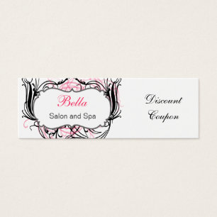 Cartes De Visite coupon de réduction Chic rose, noir et blanc